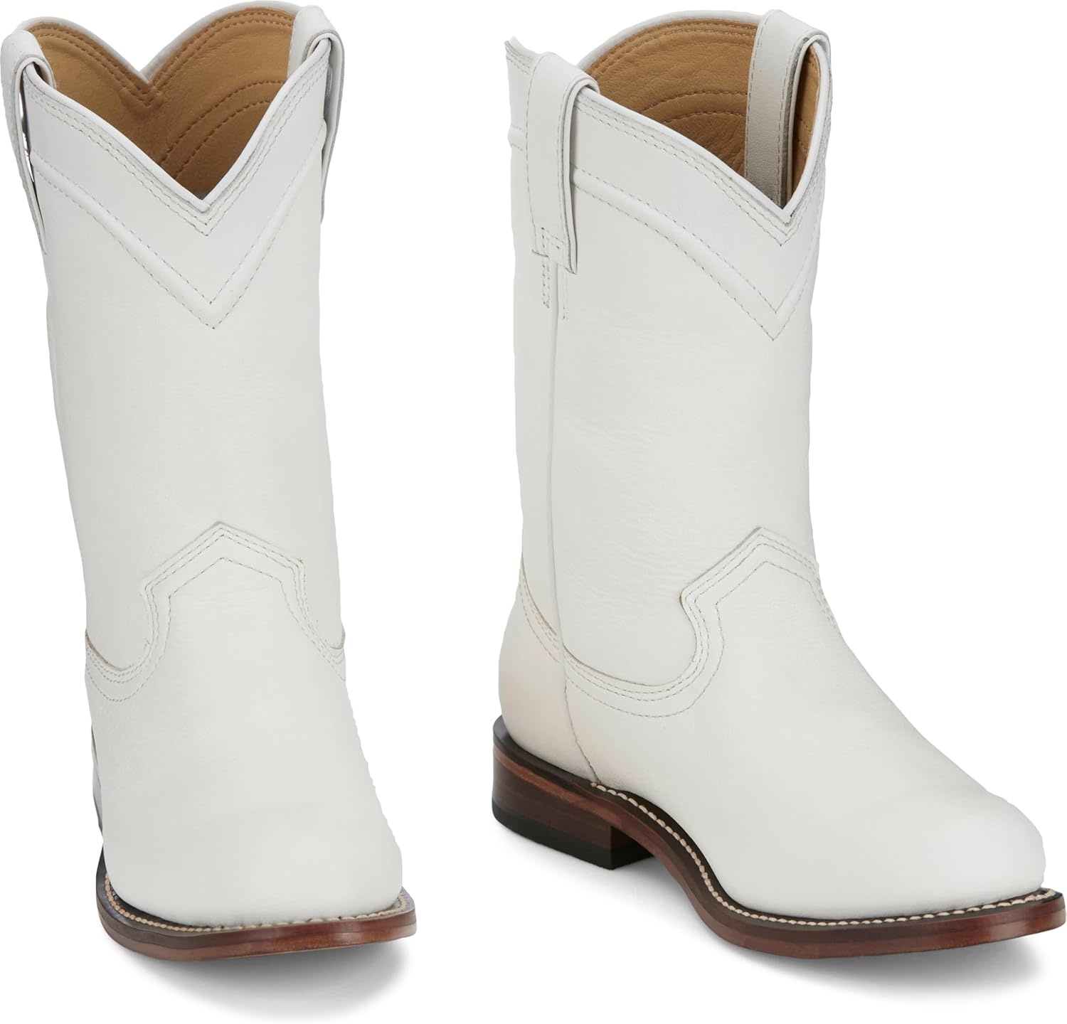 image:imageJustin Holland Womens Fashionable Leather Boots Stylish Comfortable Footwear for Everyday WearWhite