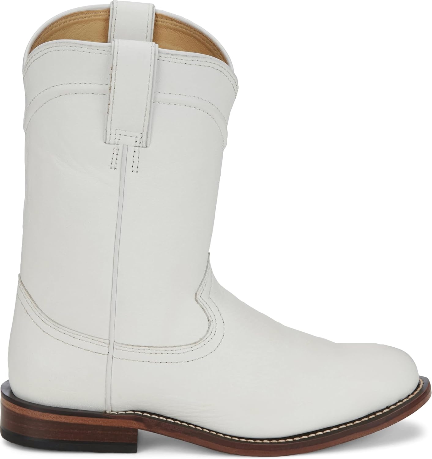 image:imageJustin Holland Womens Fashionable Leather Boots Stylish Comfortable Footwear for Everyday WearWhite