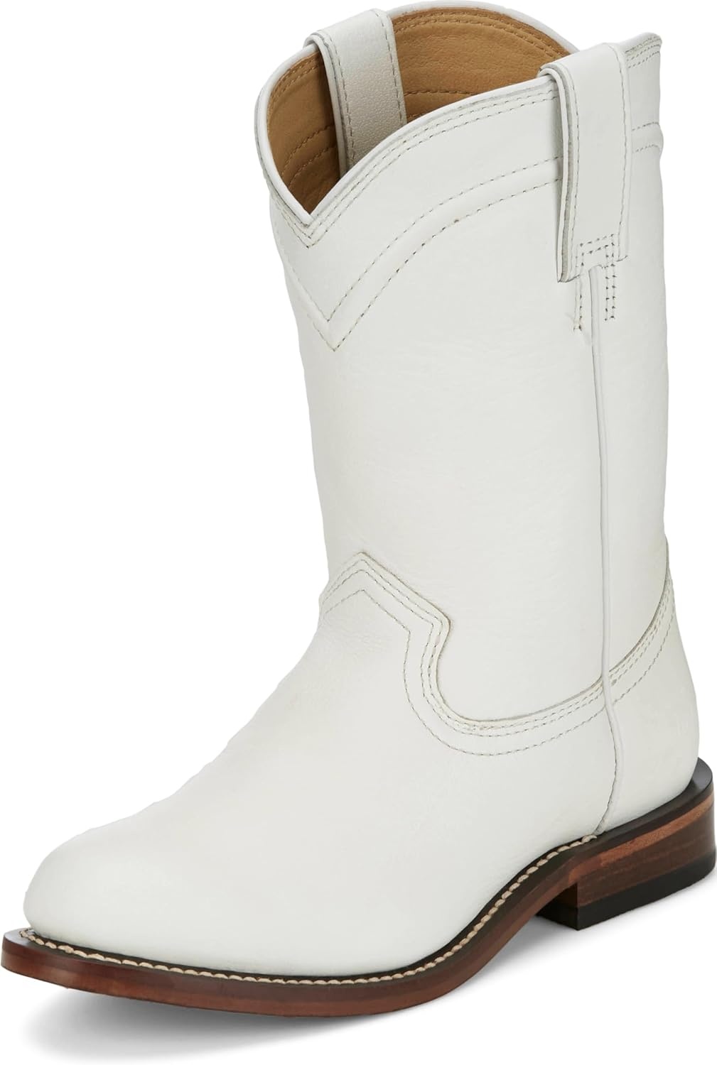 image:imageJustin Holland Womens Fashionable Leather Boots Stylish Comfortable Footwear for Everyday WearWhite