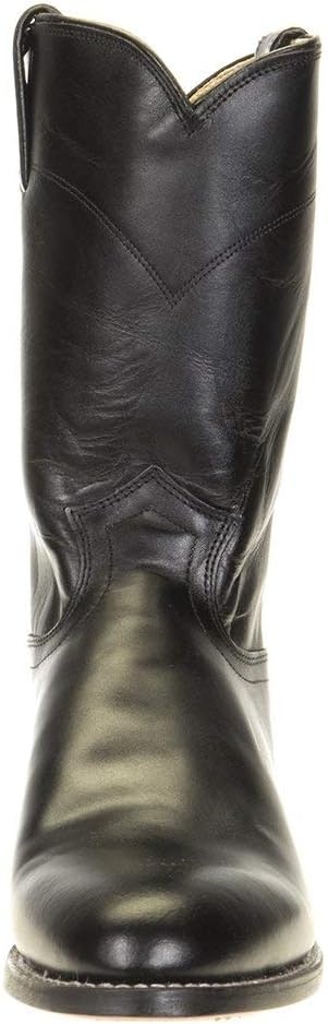 image:imageJustin Jackson 10 Roper Cowboy Boots for Men Round Toe FullGrain Leather Upper JFlex Comfort System and HandNailed Leather OutsoleBlack