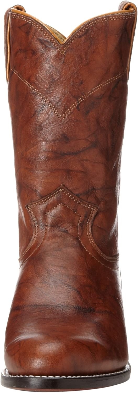 image:imageJustin Jackson 10 Roper Cowboy Boots for Men Round Toe FullGrain Leather Upper JFlex Comfort System and HandNailed Leather OutsoleChestnut