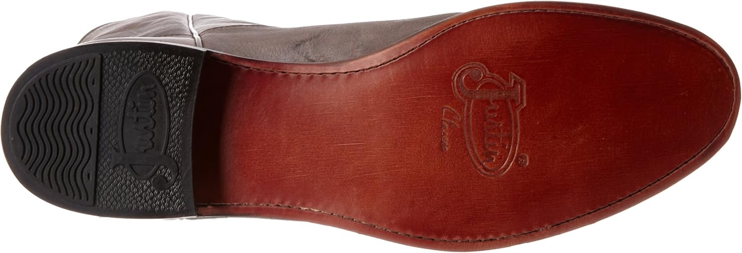 image:imageJustin Jackson 10 Roper Cowboy Boots for Men Round Toe FullGrain Leather Upper JFlex Comfort System and HandNailed Leather OutsoleDark Brown