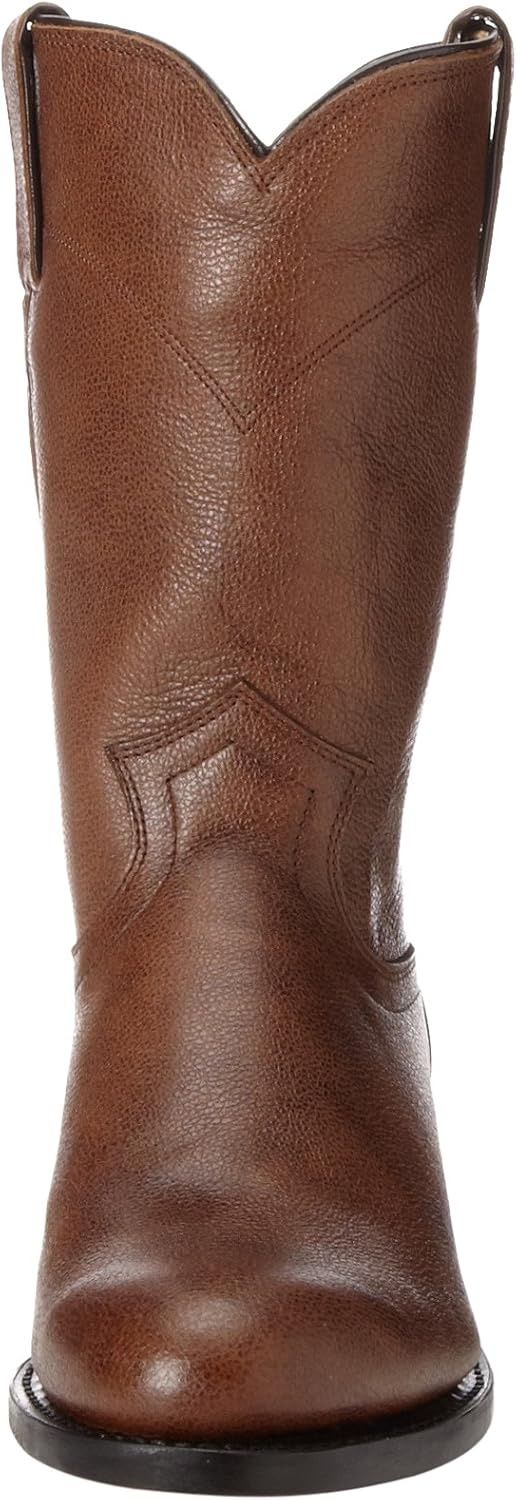 image:imageJustin Jackson 10 Roper Cowboy Boots for Men Round Toe FullGrain Leather Upper JFlex Comfort System and HandNailed Leather OutsoleTan Corona