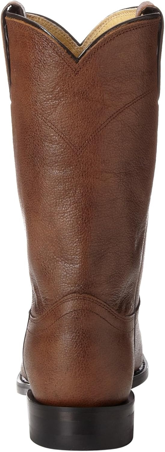 image:imageJustin Jackson 10 Roper Cowboy Boots for Men Round Toe FullGrain Leather Upper JFlex Comfort System and HandNailed Leather OutsoleTan Corona
