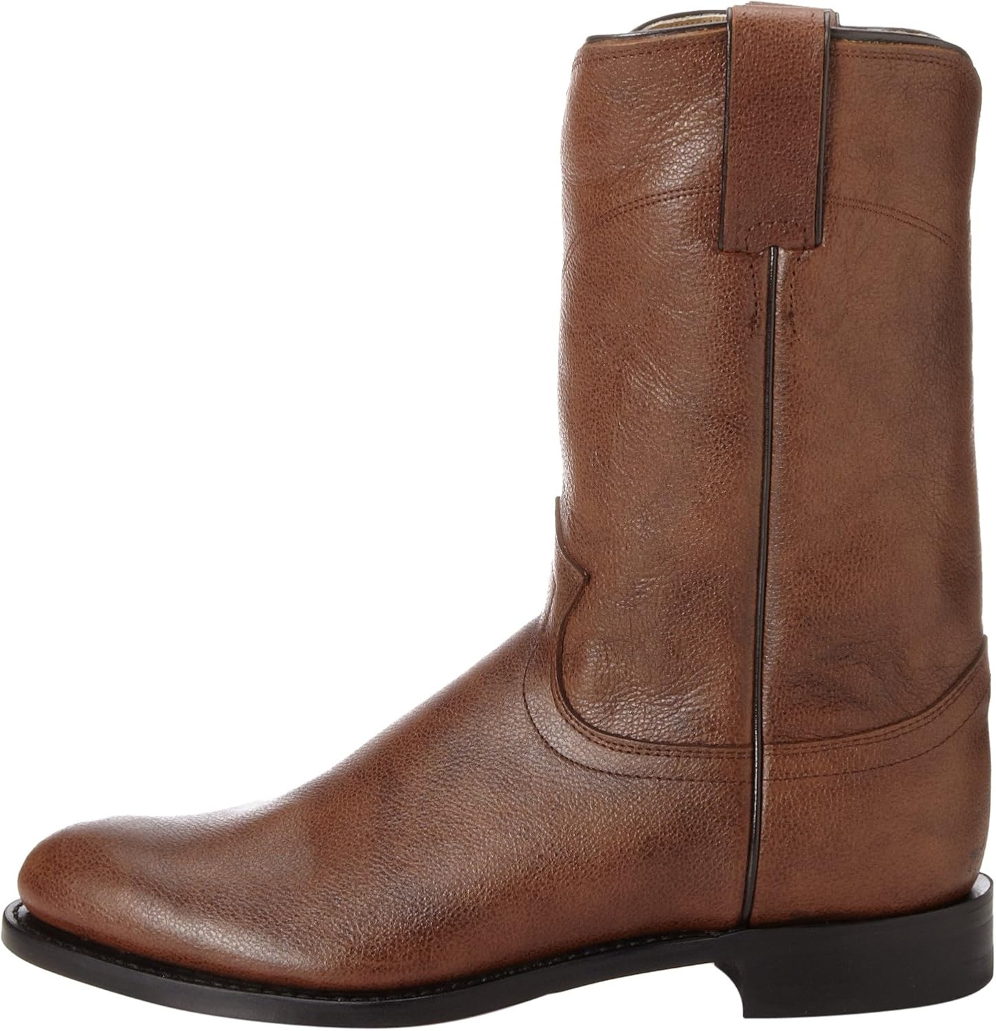 image:imageJustin Jackson 10 Roper Cowboy Boots for Men Round Toe FullGrain Leather Upper JFlex Comfort System and HandNailed Leather OutsoleTan Corona