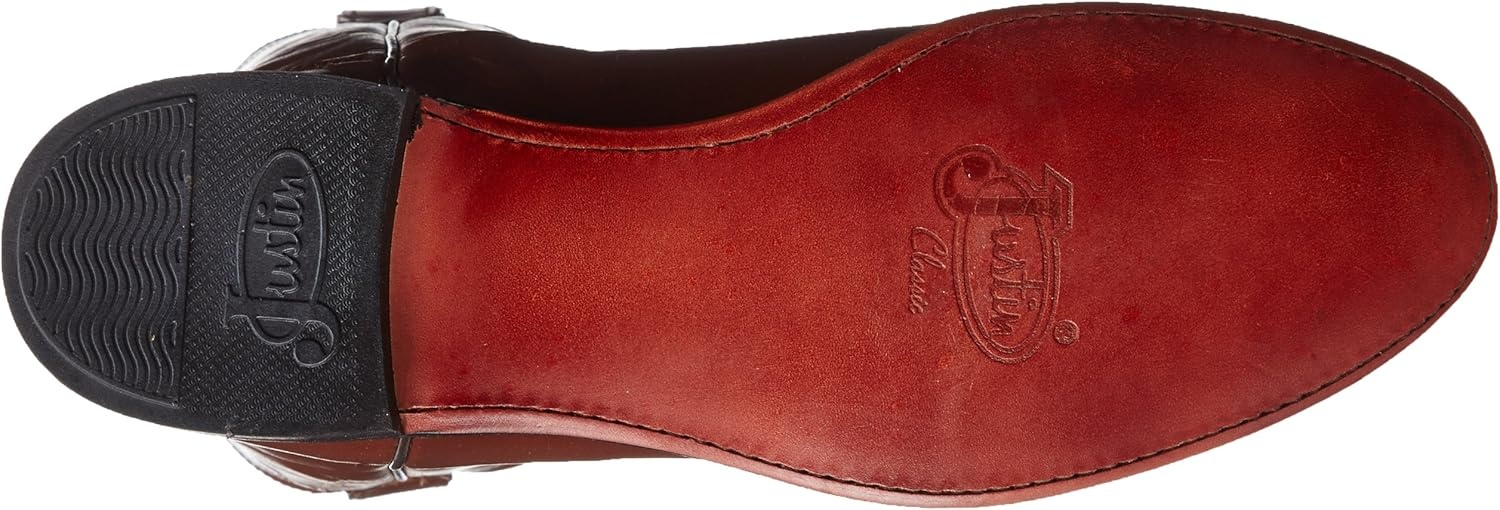 image:imageJustin Jackson 10 Roper Cowboy Boots for Men Round Toe FullGrain Leather Upper JFlex Comfort System and HandNailed Leather OutsoleTan Kiddie