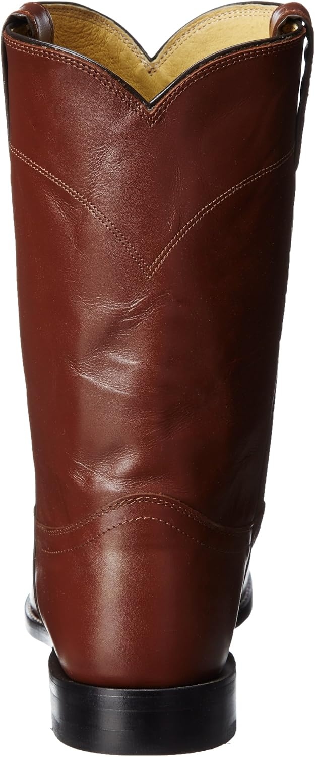 image:imageJustin Jackson 10 Roper Cowboy Boots for Men Round Toe FullGrain Leather Upper JFlex Comfort System and HandNailed Leather OutsoleTan Kiddie