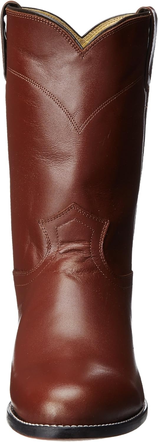 image:imageJustin Jackson 10 Roper Cowboy Boots for Men Round Toe FullGrain Leather Upper JFlex Comfort System and HandNailed Leather OutsoleTan Kiddie