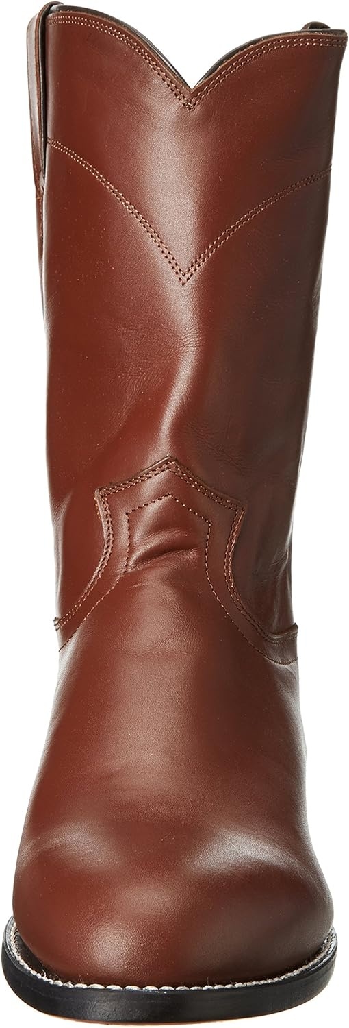 image:imageJustin Jackson 10 Roper Cowboy Boots for Men Round Toe FullGrain Leather Upper JFlex Comfort System and HandNailed Leather OutsoleTanTan Kiddie