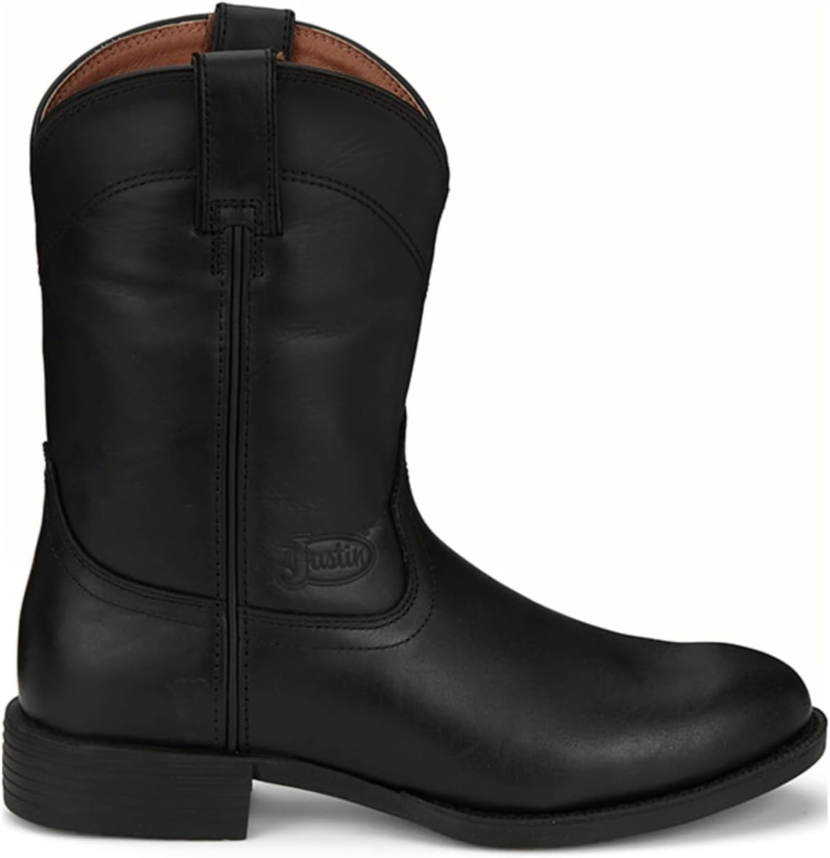 image:imageJustin Kilgore 10 Stampede Roper Mens Boots Premium Leather JFlex Insole Round Toe Oil amp Slip Resistant Rubber OutsoleJet
