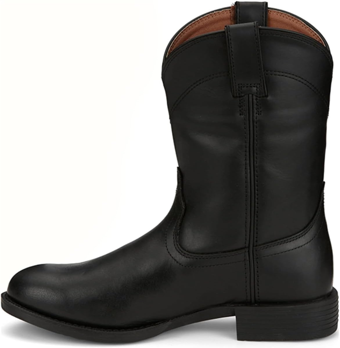 image:imageJustin Kilgore 10 Stampede Roper Mens Boots Premium Leather JFlex Insole Round Toe Oil amp Slip Resistant Rubber OutsoleJet