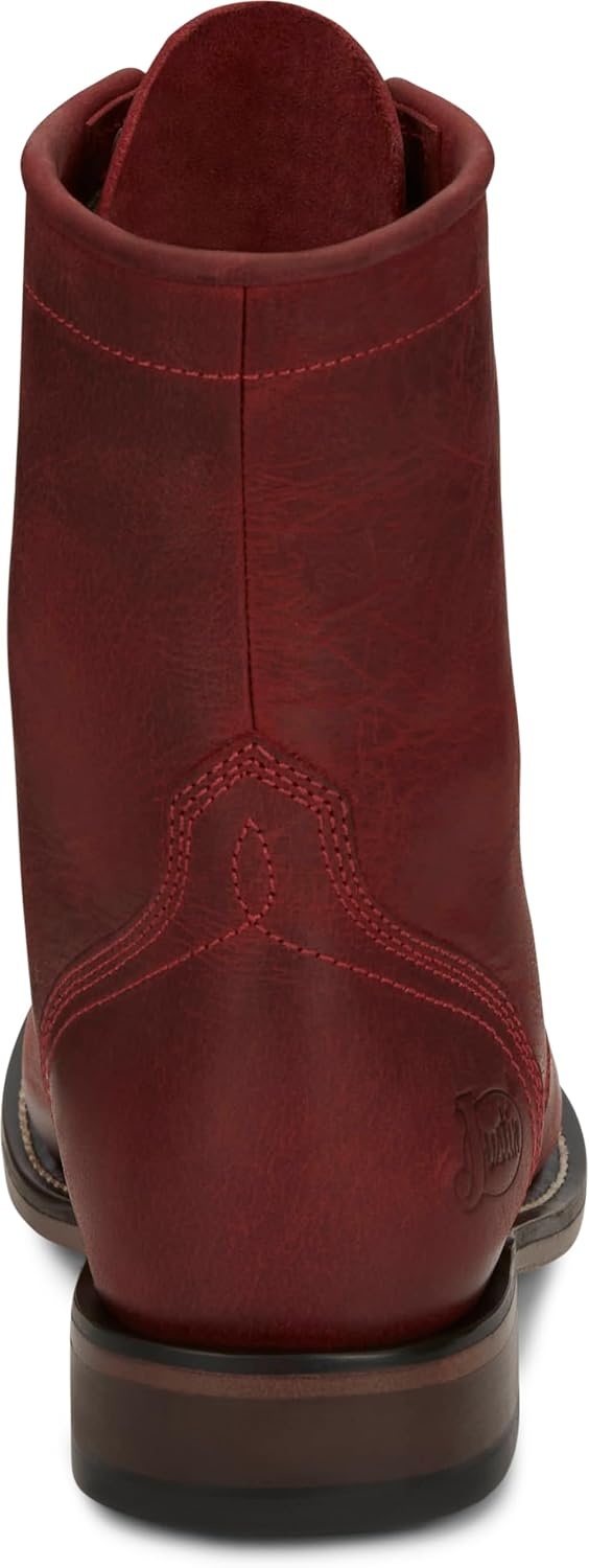 image:imageJustin Mckean 7 LaceUp Roper Womens Western Boot Durable Leather Casual Style Comfortable FootwearRed