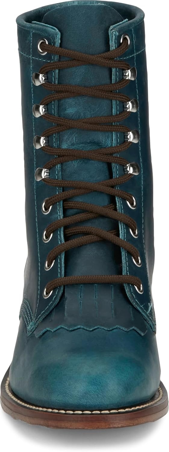 image:imageJustin Mckean 7 LaceUp Roper Womens Western Boot Durable Leather Casual Style Comfortable FootwearTurquoise