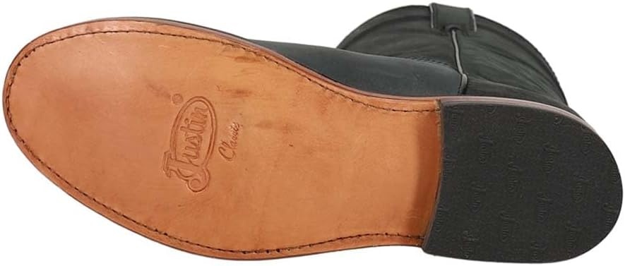 image:imageJustin Mens Braswell 10 Roper Boot Full Grain Leather Western Boots with Round Toe Unit Block Heel Leather Outsole and Cushioned InsoleBlack