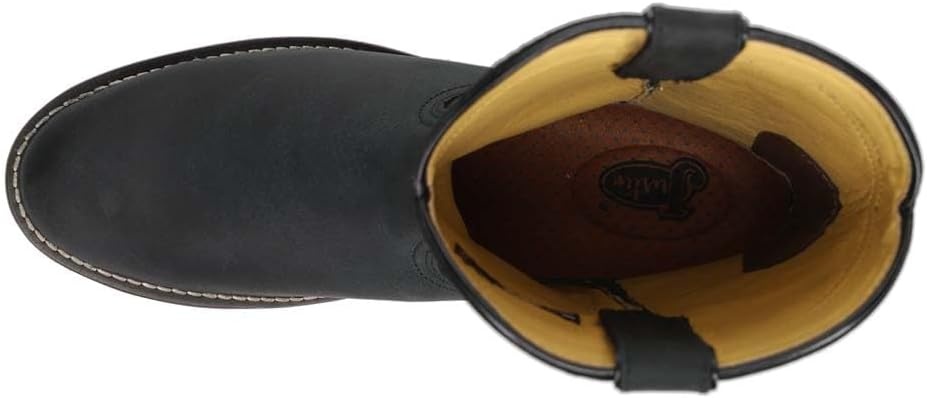 image:imageJustin Mens Braswell 10 Roper Boot Full Grain Leather Western Boots with Round Toe Unit Block Heel Leather Outsole and Cushioned InsoleBlack