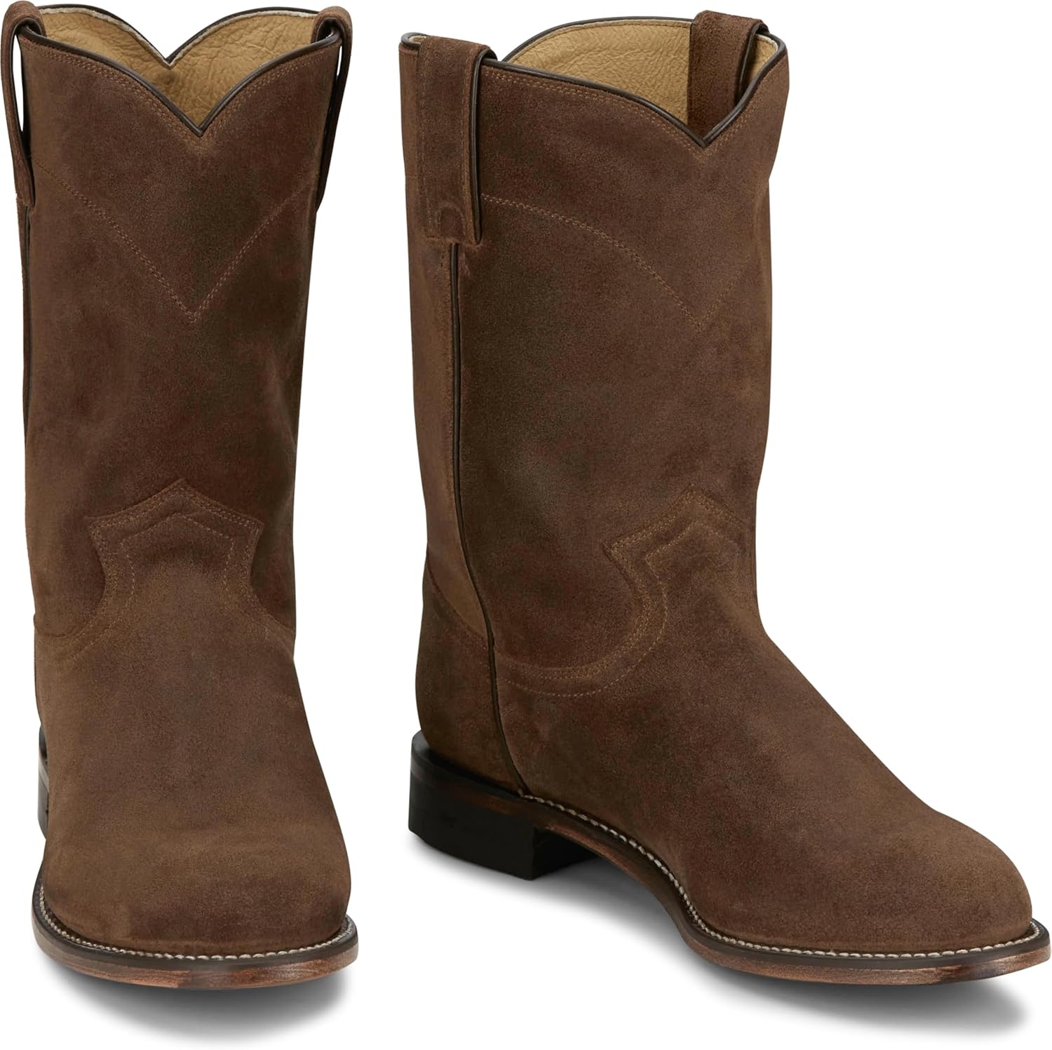image:imageJustin Wes 10 Suede Roper Mens Western Boots Durable Style Footwear for Everyday Comfort and Classic Ranch LookAlmond
