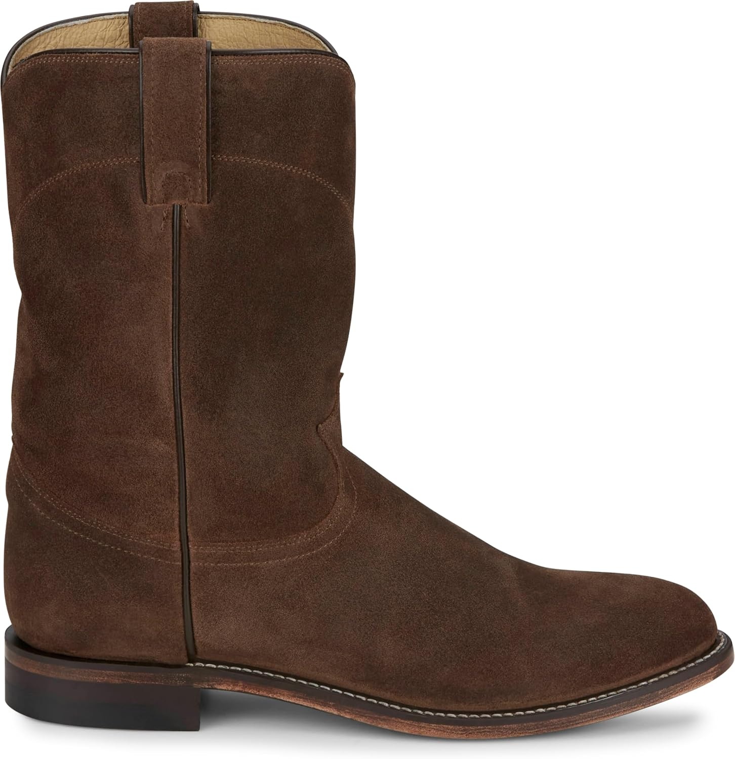 image:imageJustin Wes 10 Suede Roper Mens Western Boots Durable Style Footwear for Everyday Comfort and Classic Ranch LookAlmond