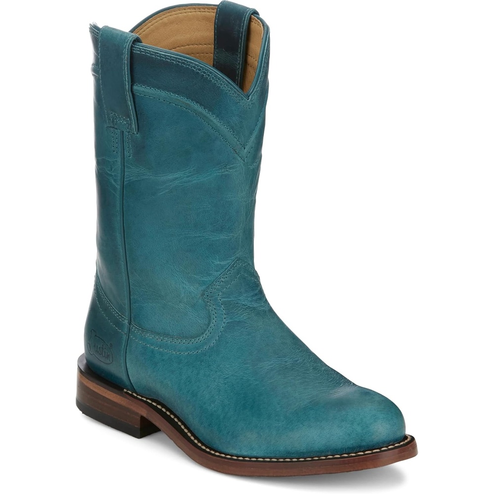 image:imageJustin Holland Womens Fashionable Leather Boots Stylish Comfortable Footwear for Everyday WearTurquoise