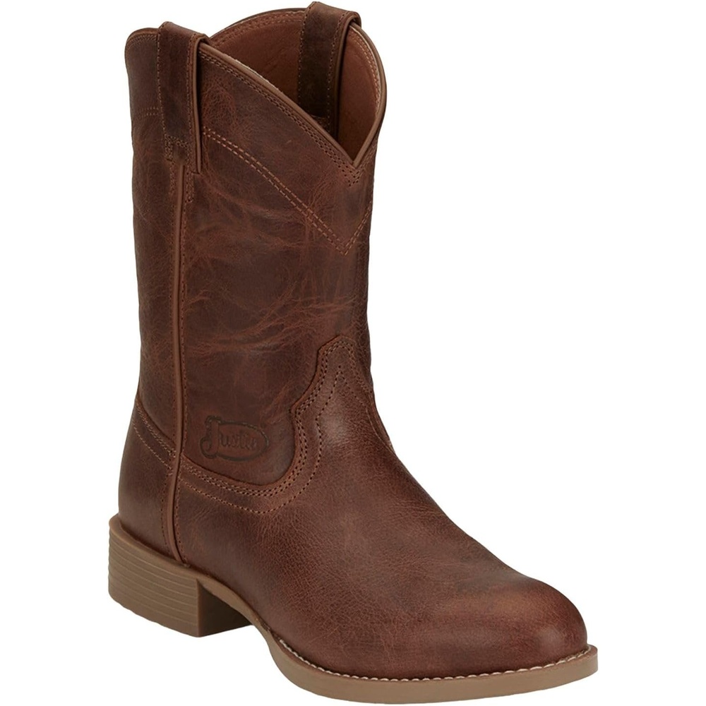 image:imageJustin Kilgore 10 Stampede Roper Mens Boots Premium Leather JFlex Insole Round Toe Oil amp Slip Resistant Rubber OutsoleHickory