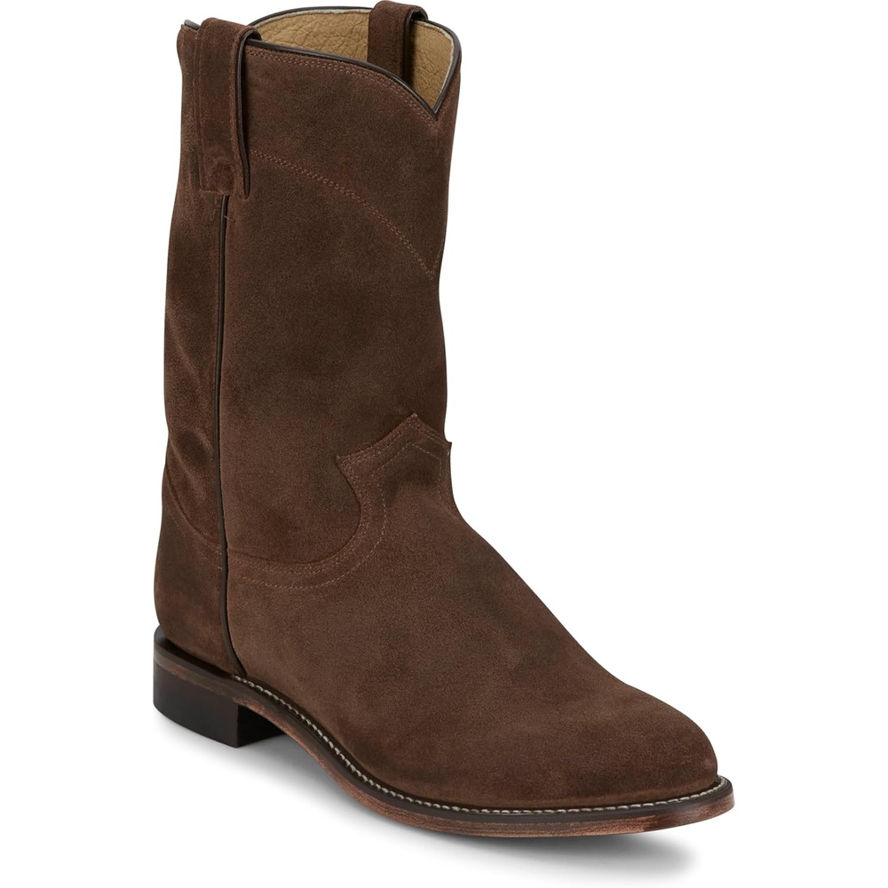 image:imageJustin Wes 10 Suede Roper Mens Western Boots Durable Style Footwear for Everyday Comfort and Classic Ranch LookAlmond