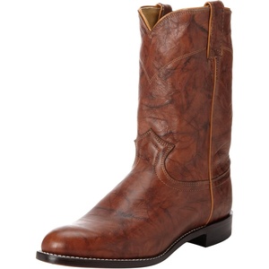 image:imageJustin Jackson 10 Roper Cowboy Boots for Men  Round Toe FullGrain Leather Upper JFlex Comfort System and HandNailed Leather OutsoleChestnut