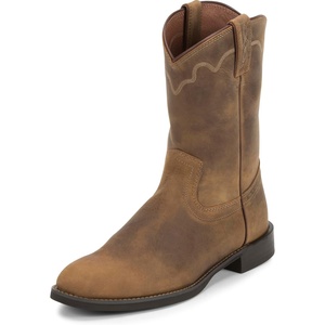 image:imageJustin Jeb 10 Roper Mens Western Boots Premium Leather Classic Style Durable Construction Comfortable FitTan Apache