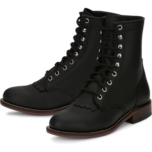 image:imageJustin Mckean 7 LaceUp Roper Womens Western Boot Durable Leather Casual Style Comfortable FootwearBlack