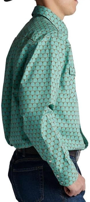 image:imageJustin HJ1508 HJ Sons Two Pocket Shirt Mens WesternStyle Long Sleeve Snap Closure WrinkleFreeCow Hive
