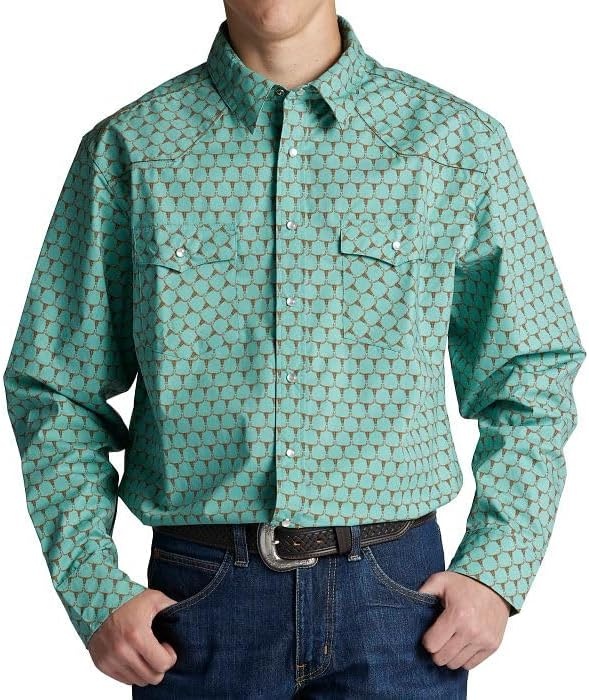 image:imageJustin HJ1508 HJ Sons Two Pocket Shirt Mens WesternStyle Long Sleeve Snap Closure WrinkleFreeCow Hive