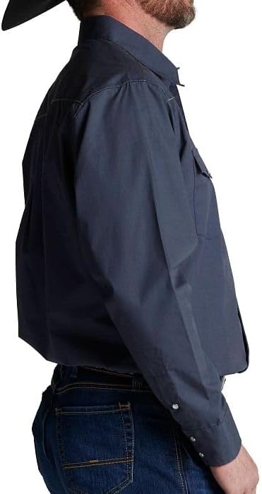 image:imageJustin HJ1508 HJ Sons Two Pocket Shirt Mens WesternStyle Long Sleeve Snap Closure WrinkleFreeOmbre Blue