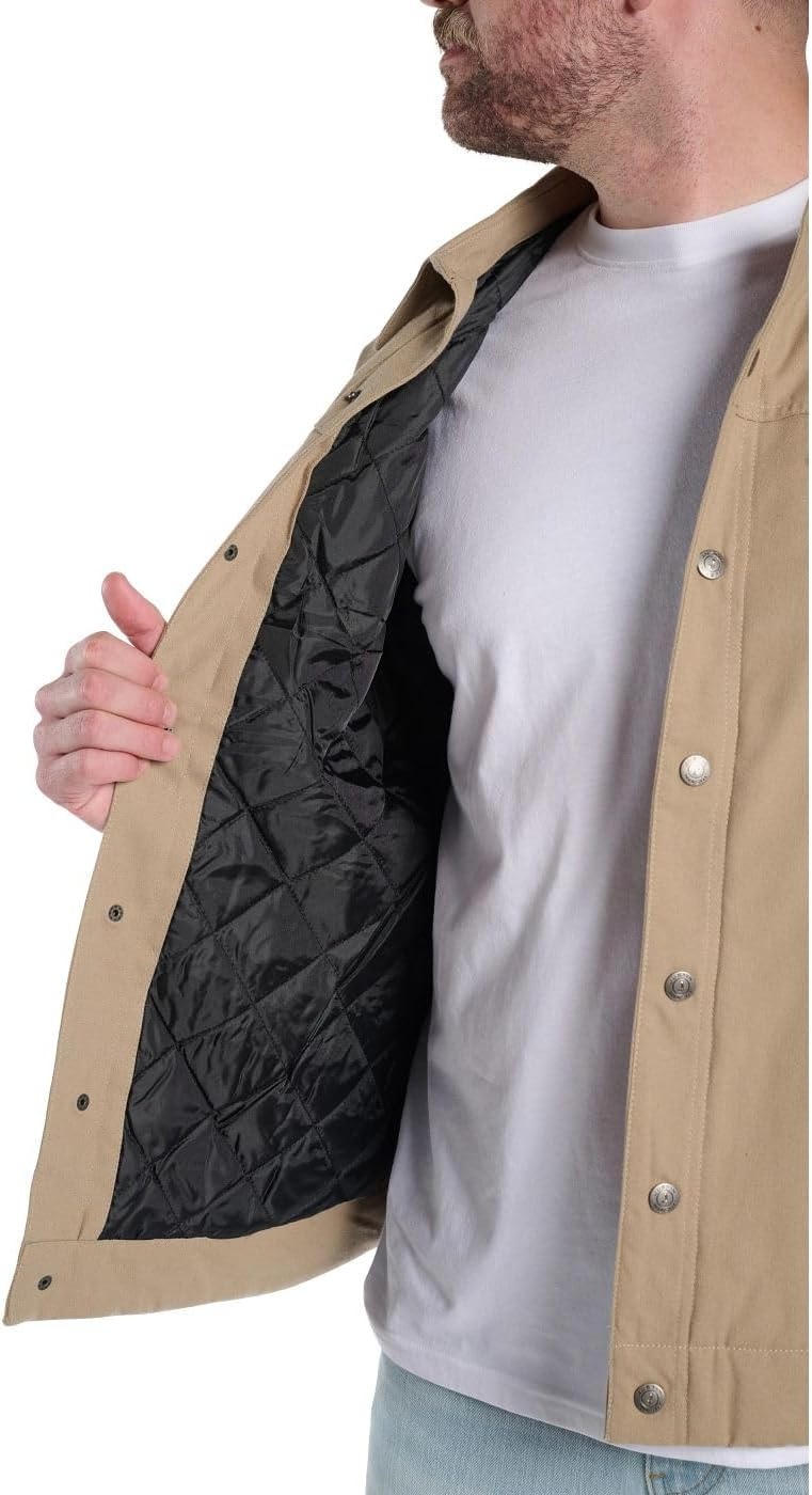 image:imageJustin J1458 Jackson Shacket Stylish Mens Plaided Shirt Casual ButtonDown Warm Flannel LayerCoriander