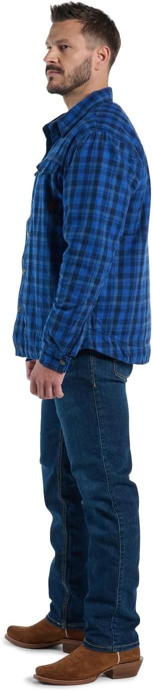 image:imageJustin J1458 Jackson Shacket Stylish Mens Plaided Shirt Casual ButtonDown Warm Flannel LayerNavy Plaid