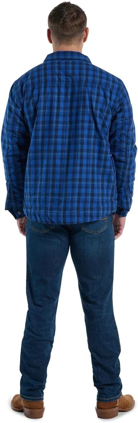 image:imageJustin J1458 Jackson Shacket Stylish Mens Plaided Shirt Casual ButtonDown Warm Flannel LayerNavy Plaid