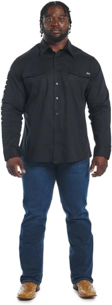 image:imageJustin J1500 Team Shirt Two Pocket Button Down Mens Classic Fit Lightweight Short Sleeve Perfect for Casual OutingsCaviar