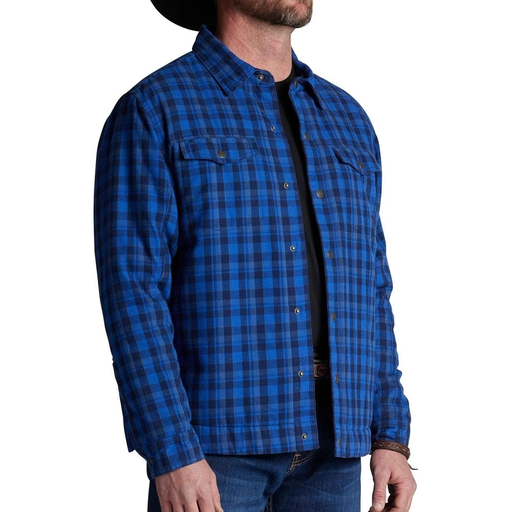 image:imageJustin J1458 Jackson Shacket Stylish Mens Plaided Shirt Casual ButtonDown Warm Flannel LayerNavy Plaid