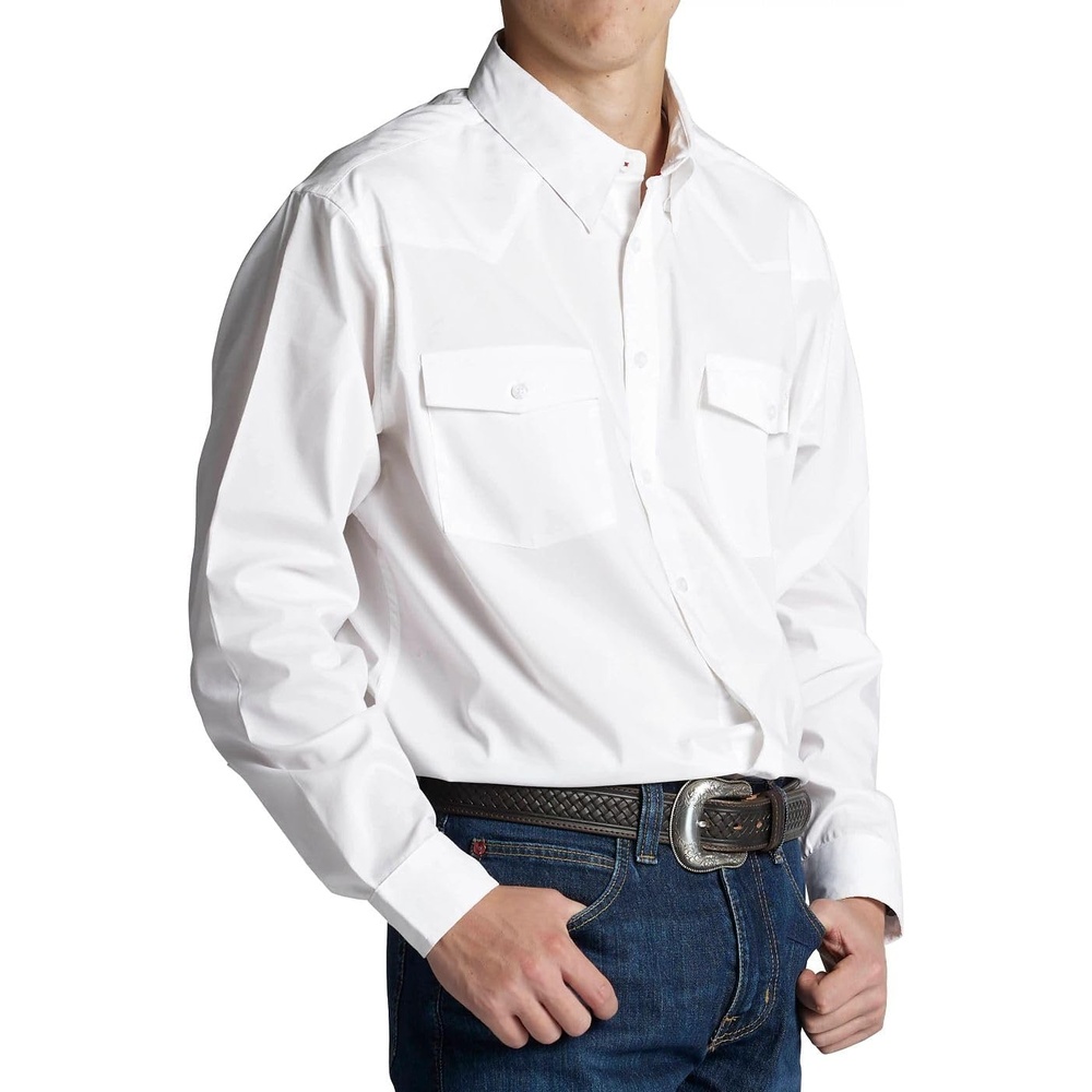 image:imageJustin J1507 Tech Classic Fit Shirt Mens Long Sleeve ButtonDown ShirtComfortableStylish amp Versatile for Any OccasionBright White