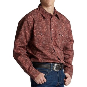 image:imageJustin HJ1508 HJ Sons Two Pocket Shirt  Mens WesternStyle Long Sleeve Snap Closure WrinkleFreeFloral Leather Print