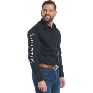 image:imageJustin J1500 Team Shirt Two Pocket Button Down  Mens Classic Fit Lightweight Short Sleeve Perfect for Casual OutingsCaviar